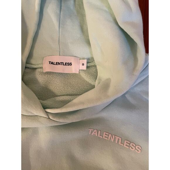 Talentless Mint Green Hoodie Small Unisex Pullover Minimalist Streetwear - Picture 6 of 9
